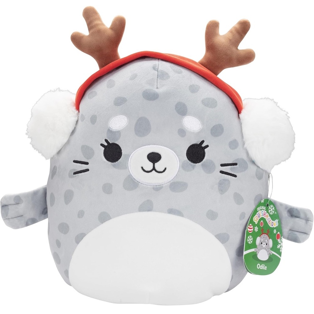 🎄NWT SQUISHMALLOW ORIGINAL 10” ODILE THE SEAL CHRISTMAS PLUSH TOY